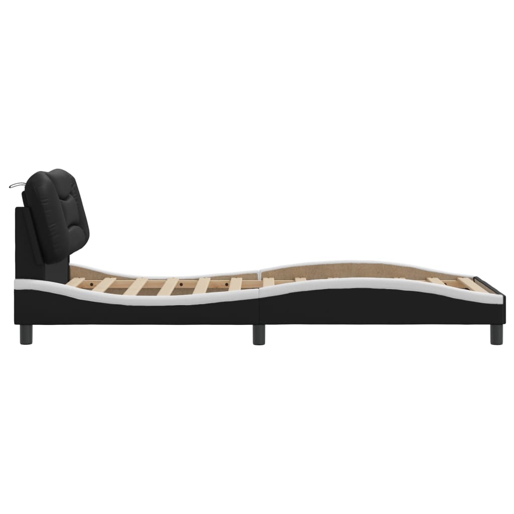 8721012344556_g_en_hd_5 vidaXL Bed Frame without Mattress "Hvar" Black and White 90x190 cm Faux Leather - Image 7