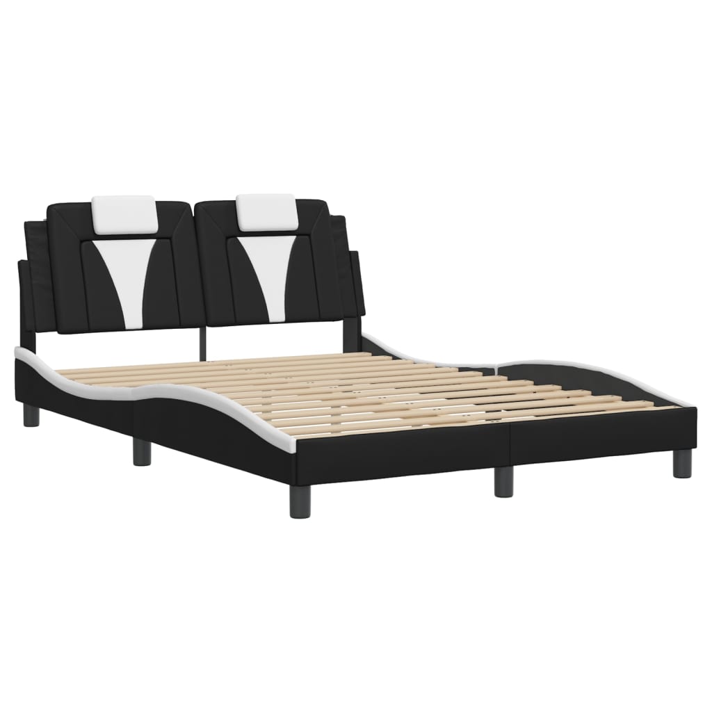 8721012346154_g_en_hd_1 vidaXL Bed Frame "Viana" without Mattress Black and White 137x190 cm Double Faux Leather - Image 3