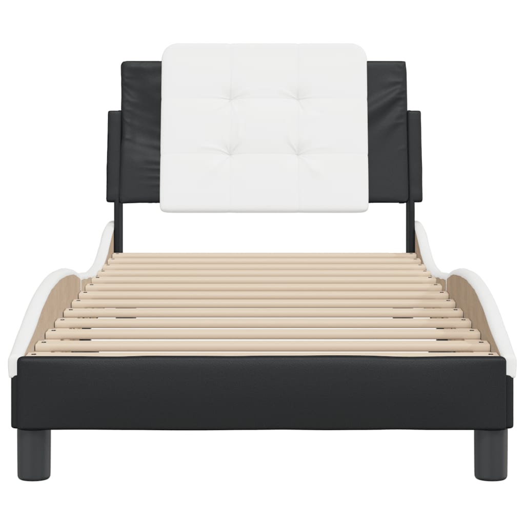 8721012346376_g_en_hd_2 vidaXL Bed Frame without Mattress "Zadar" Black and White 90x190 cm Faux Leather - Image 4