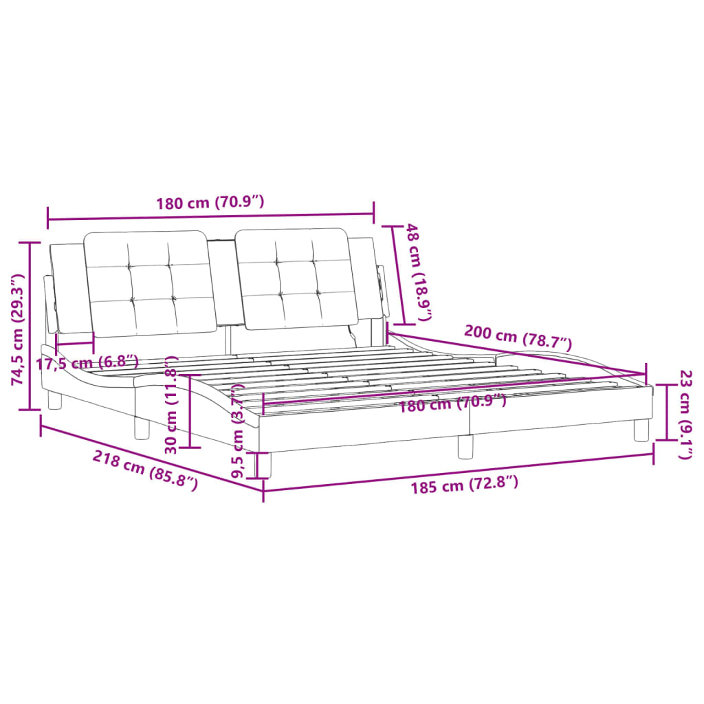 8721012346819_g_en_hd_10 vidaXL Bed Frame without Mattress "Zadar" Black 180x200 cm King Faux Leather - Image 12