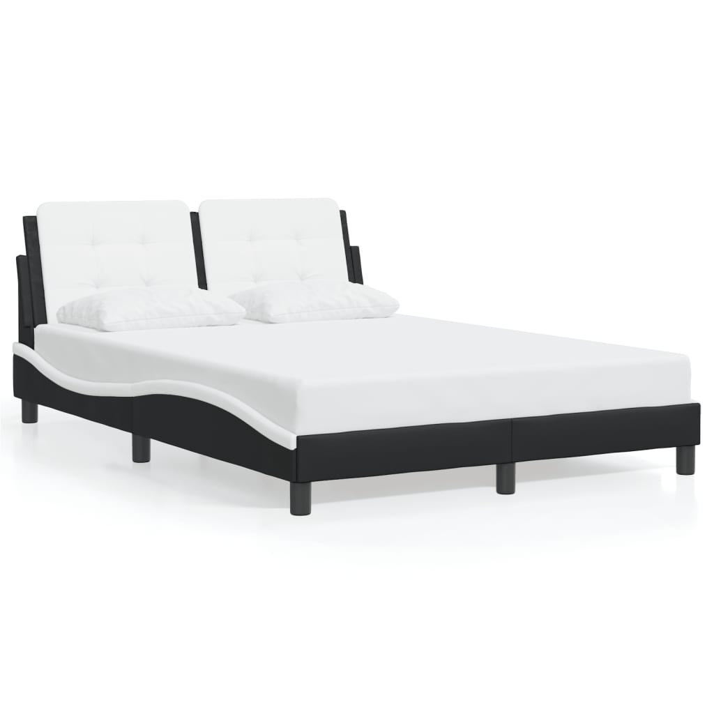 8721012347038_a_en_hd_1 vidaXL Bed Frame without Mattress "Zadar" Black and White 137x190 cm Double Faux Leather - Image 2