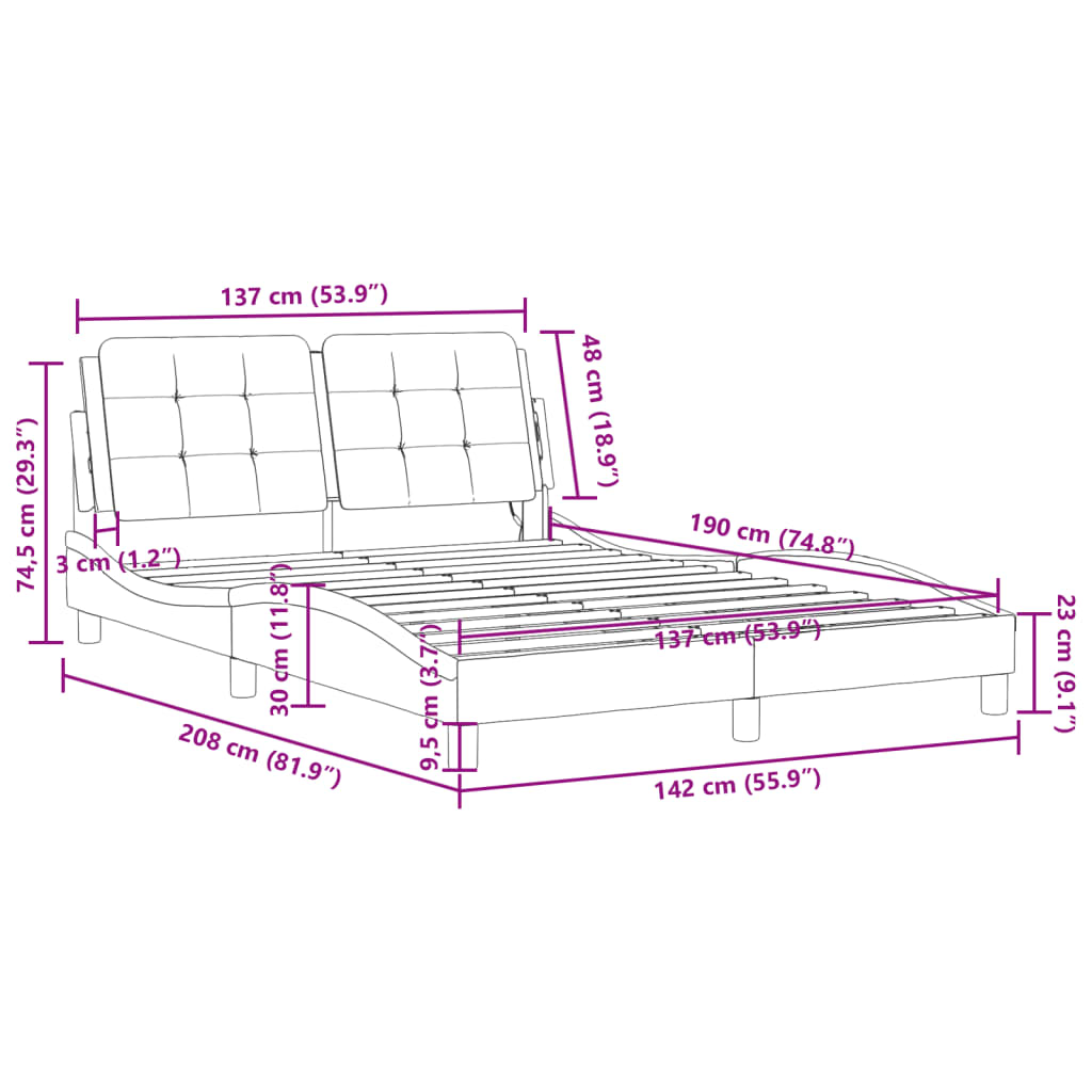 8721012347038_g_en_hd_11 vidaXL Bed Frame without Mattress "Zadar" Black and White 137x190 cm Double Faux Leather - Image 13