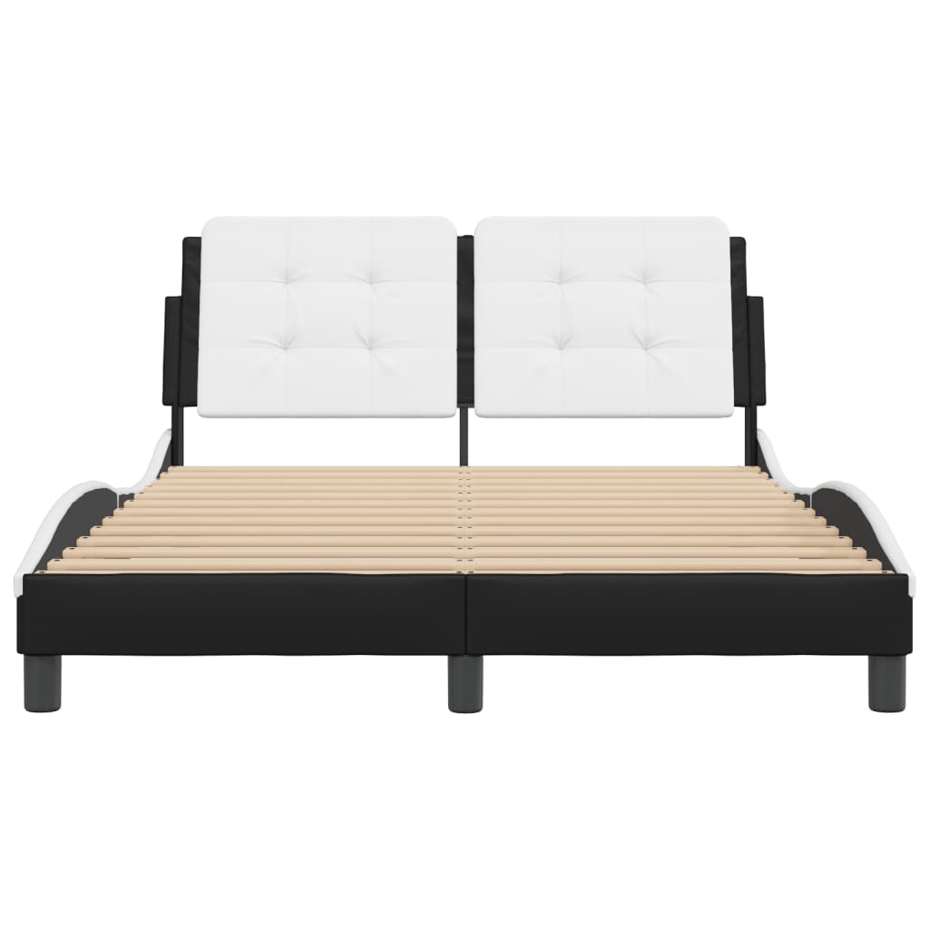 8721012347038_g_en_hd_2 vidaXL Bed Frame without Mattress "Zadar" Black and White 137x190 cm Double Faux Leather - Image 4