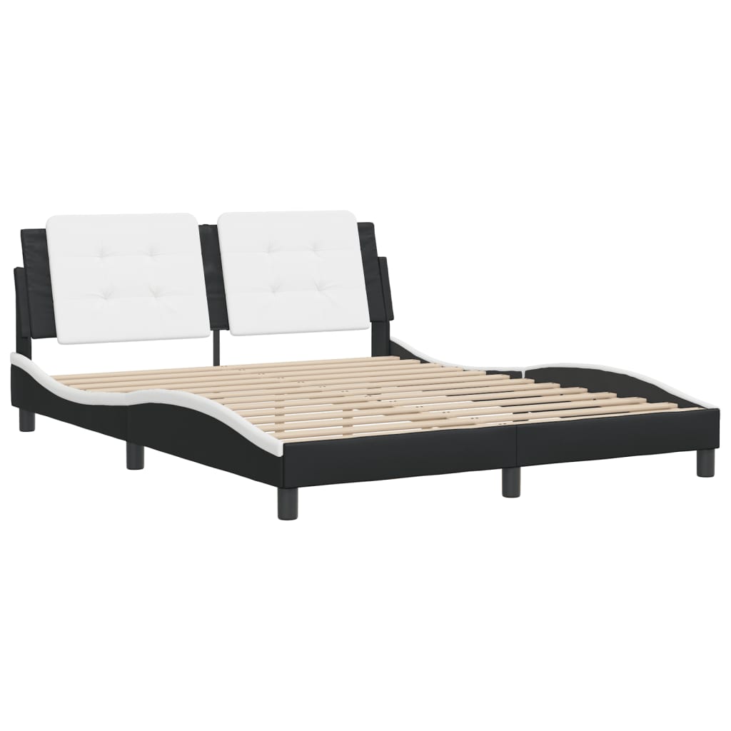 8721012347069_g_en_hd_1 vidaXL Bed Frame without Mattress "Zadar" Black and White 152x203 cm Queen Faux Leather - Image 3