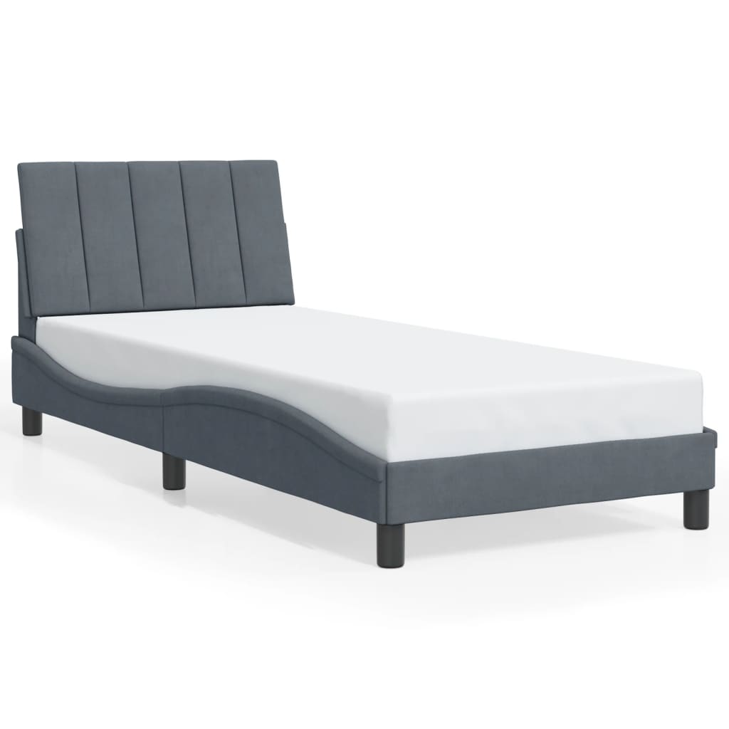 8721012347236_a_en_hd_1 vidaXL Bed Frame without Mattress "Hanko" Dark Grey 90x190 cm Velvet - Image 2