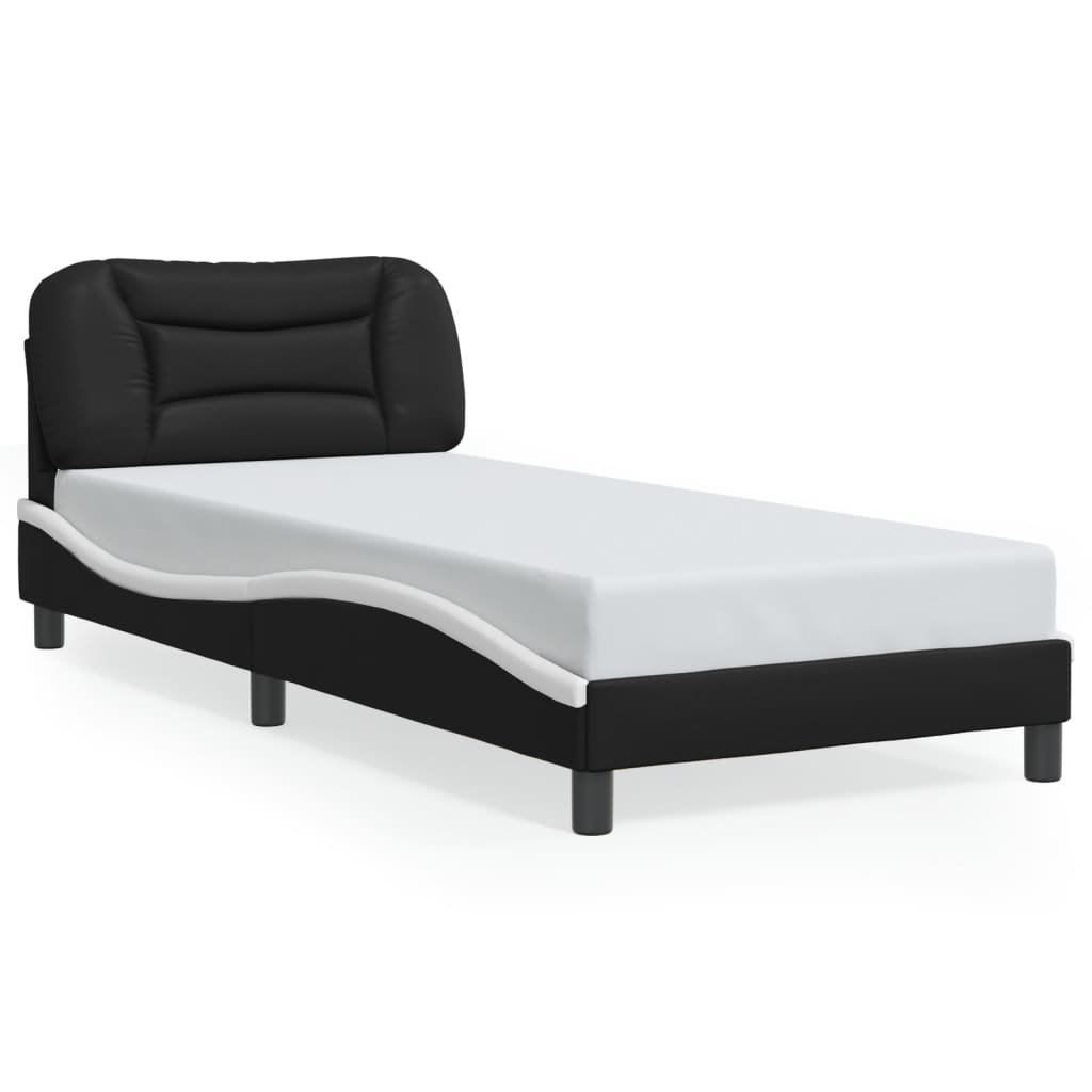 8721012347380_a_en_hd_1 vidaXL Bed Frame without Mattress "Hvar" Black and White 90x190 cm Faux Leather - Image 2