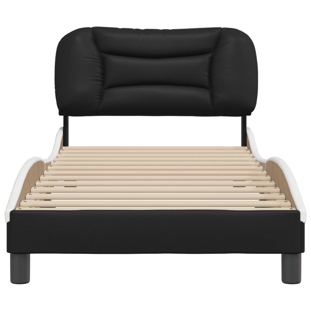 8721012347380_g_en_hd_2 vidaXL Bed Frame without Mattress "Hvar" Black and White 90x190 cm Faux Leather - Image 4