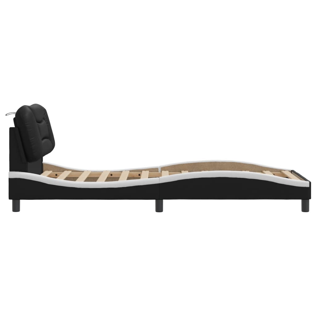 8721012347380_g_en_hd_3 vidaXL Bed Frame without Mattress "Hvar" Black and White 90x190 cm Faux Leather - Image 5