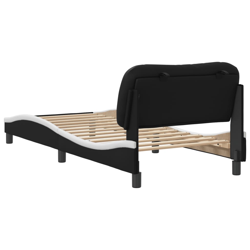 8721012347380_g_en_hd_4 vidaXL Bed Frame without Mattress "Hvar" Black and White 90x190 cm Faux Leather - Image 6