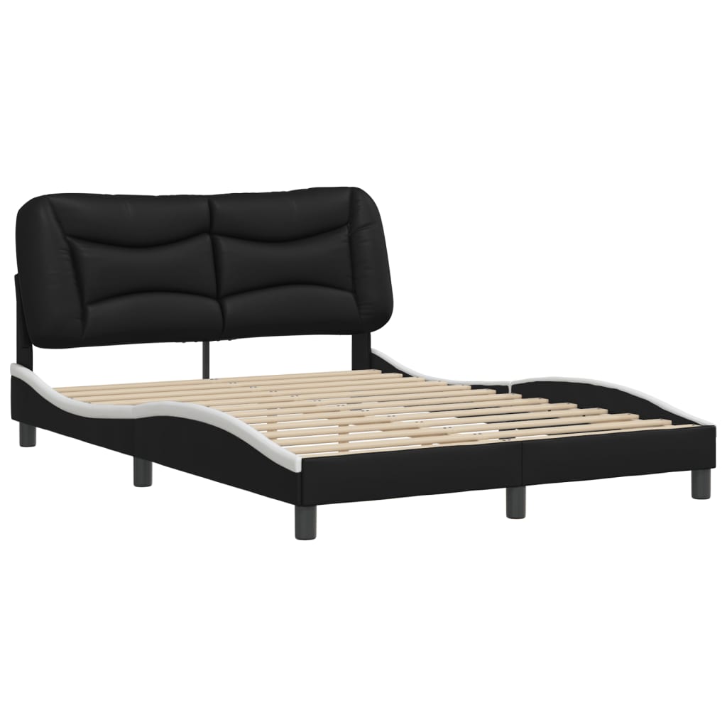 8721012347427_g_en_hd_1 vidaXL Bed Frame without Mattress "Hvar" Black and White 137x190 cm Double Faux Leather - Image 3