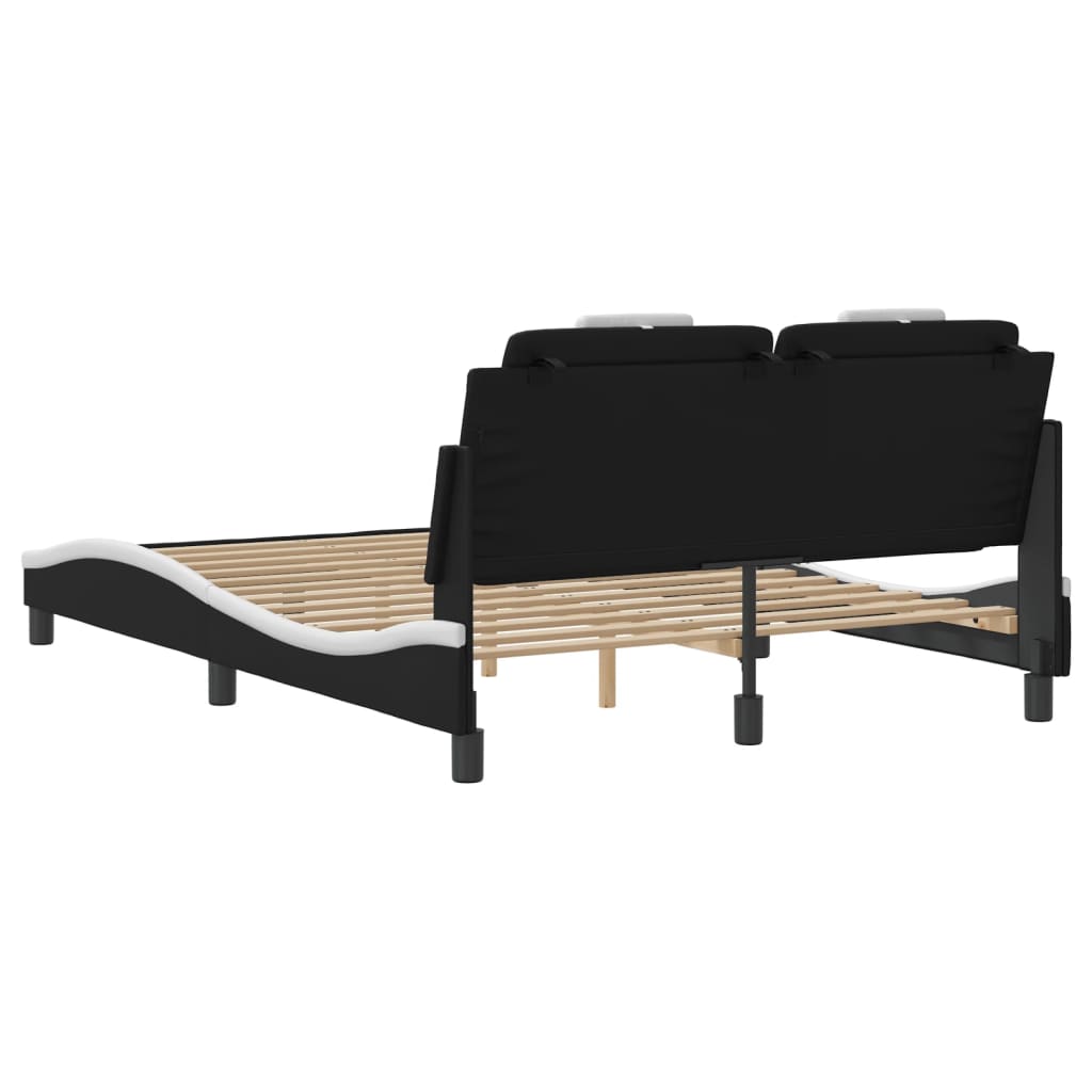 8721012347526_g_en_hd_4 vidaXL Bed Frame "Viana" without Mattress Black and White 137x190 cm Double Faux Leather - Image 5