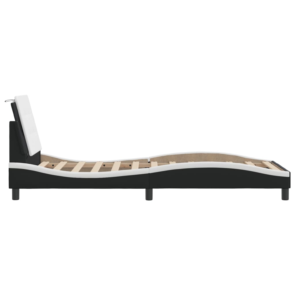 8721012347588_g_en_hd_3 vidaXL Bed Frame without Mattress "Zadar" Black and White 90x190 cm Faux Leather - Image 5
