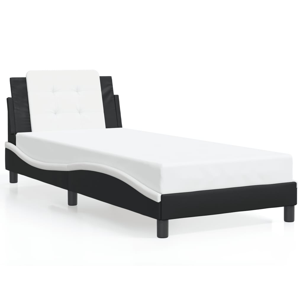 8721012347601_a_en_hd_1 vidaXL Bed Frame without Mattress "Zadar" Black and White 107x203 cm King Single Faux Leather - Image 2