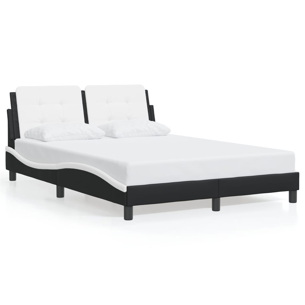 8721012347625_a_en_hd_1 vidaXL Bed Frame without Mattress "Zadar" Black and White 137x190 cm Double Faux Leather - Image 2