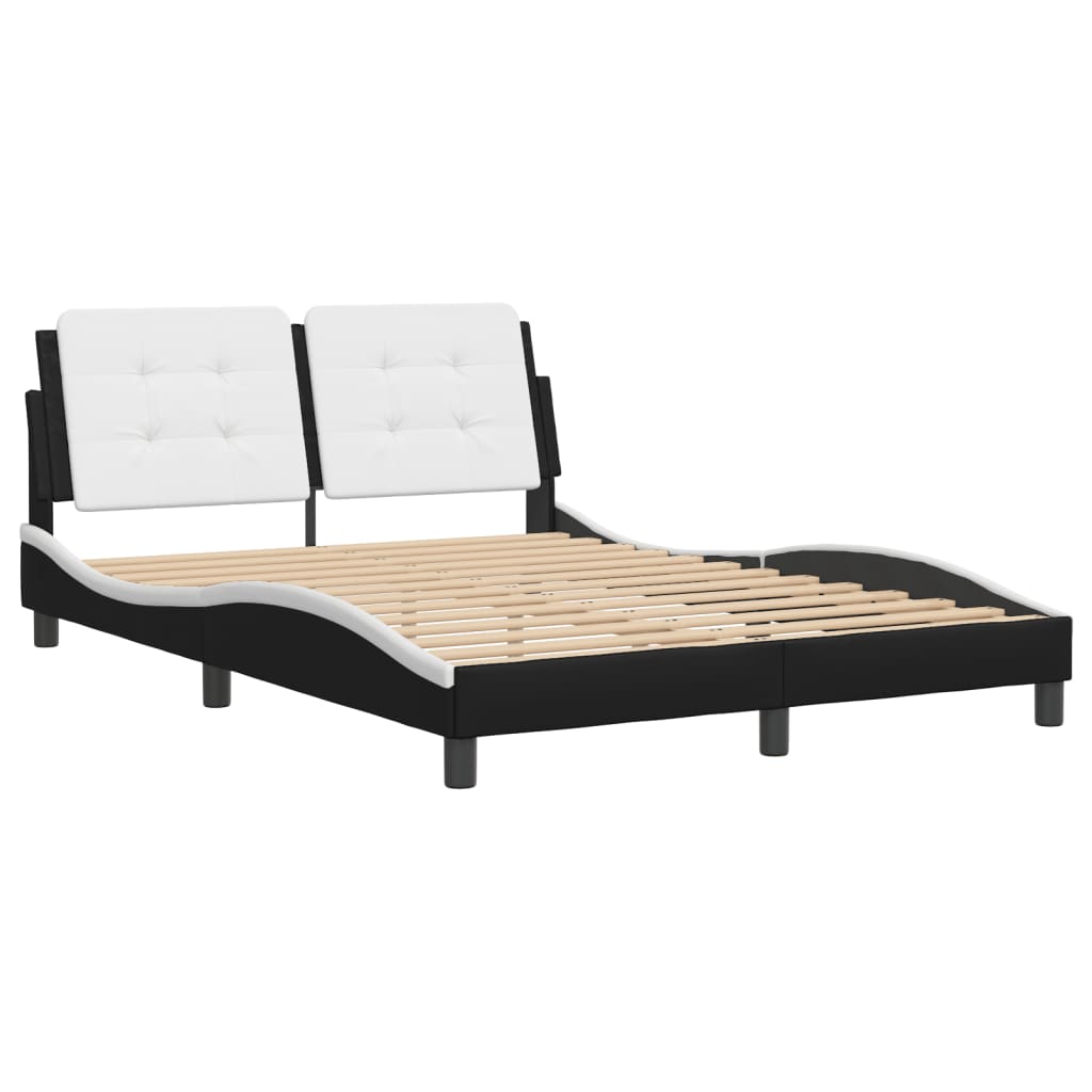 8721012347625_g_en_hd_1 vidaXL Bed Frame without Mattress "Zadar" Black and White 137x190 cm Double Faux Leather - Image 3