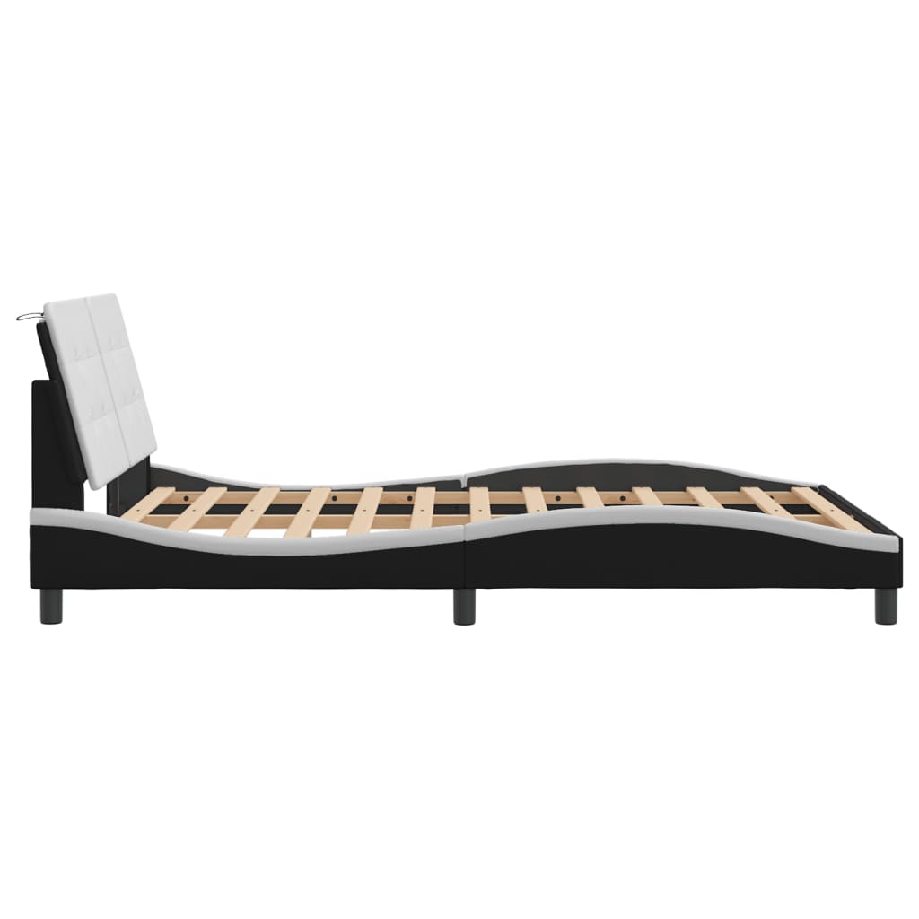 8721012347625_g_en_hd_3 vidaXL Bed Frame without Mattress "Zadar" Black and White 137x190 cm Double Faux Leather - Image 5