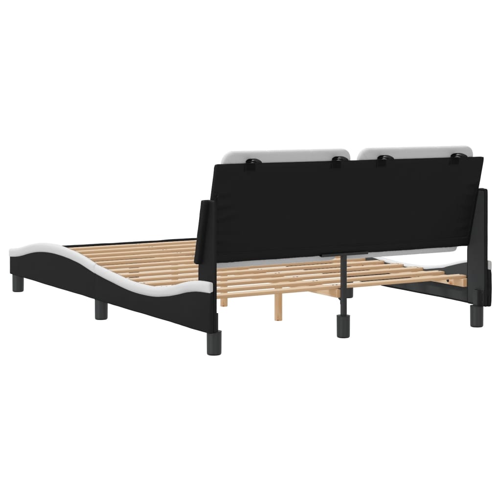 8721012347625_g_en_hd_4 vidaXL Bed Frame without Mattress "Zadar" Black and White 137x190 cm Double Faux Leather - Image 6