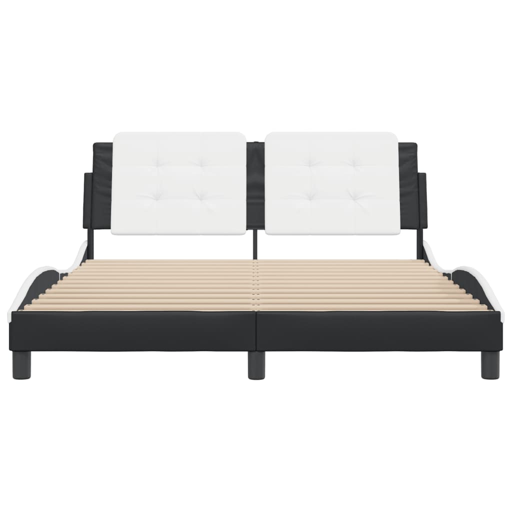 8721012347649_g_en_hd_2 vidaXL Bed Frame without Mattress "Zadar" Black and White 152x203 cm Queen Faux Leather - Image 4