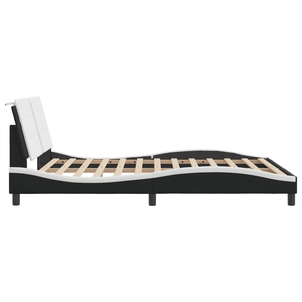8721012347649_g_en_hd_3 vidaXL Bed Frame without Mattress "Zadar" Black and White 152x203 cm Queen Faux Leather - Image 5