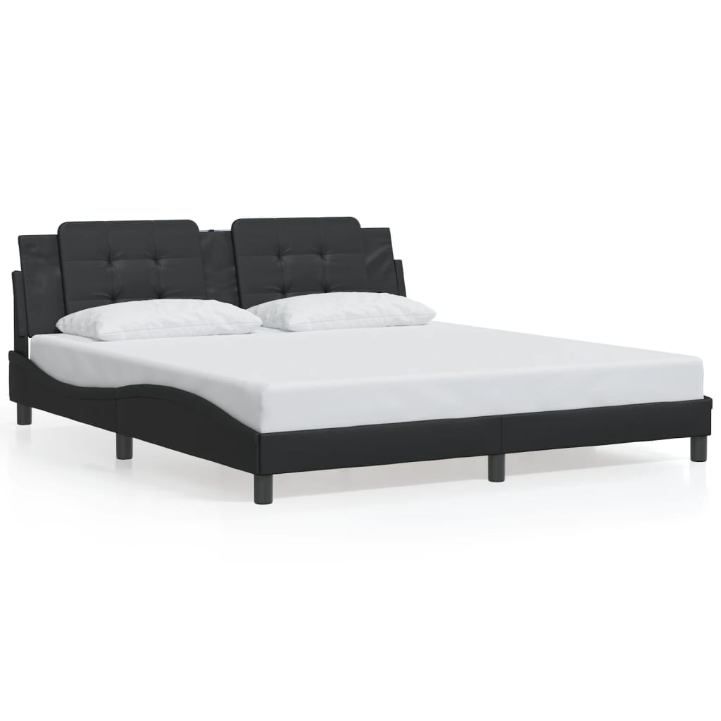 8721012347656_a_en_hd_1 vidaXL Bed Frame without Mattress "Zadar" Black 180x200 cm King Faux Leather - Image 2