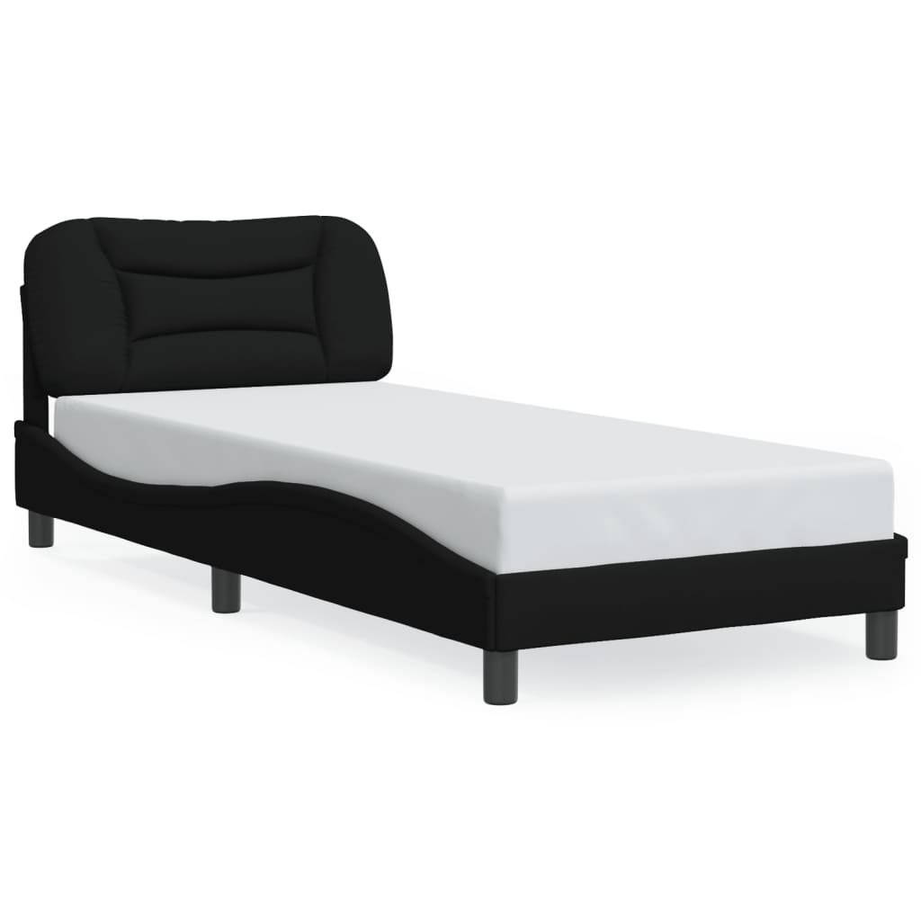 8721012353862_a_en_hd_1 vidaXL Bed Frame with LED without Mattress "Hvar" Black 90x190 cm Fabric - Image 2