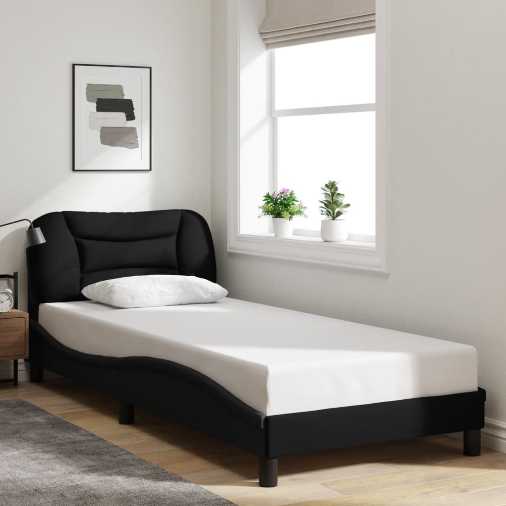 8721012353862_g_en_hd_2 vidaXL Bed Frame with LED without Mattress "Hvar" Black 90x190 cm Fabric - Image 4