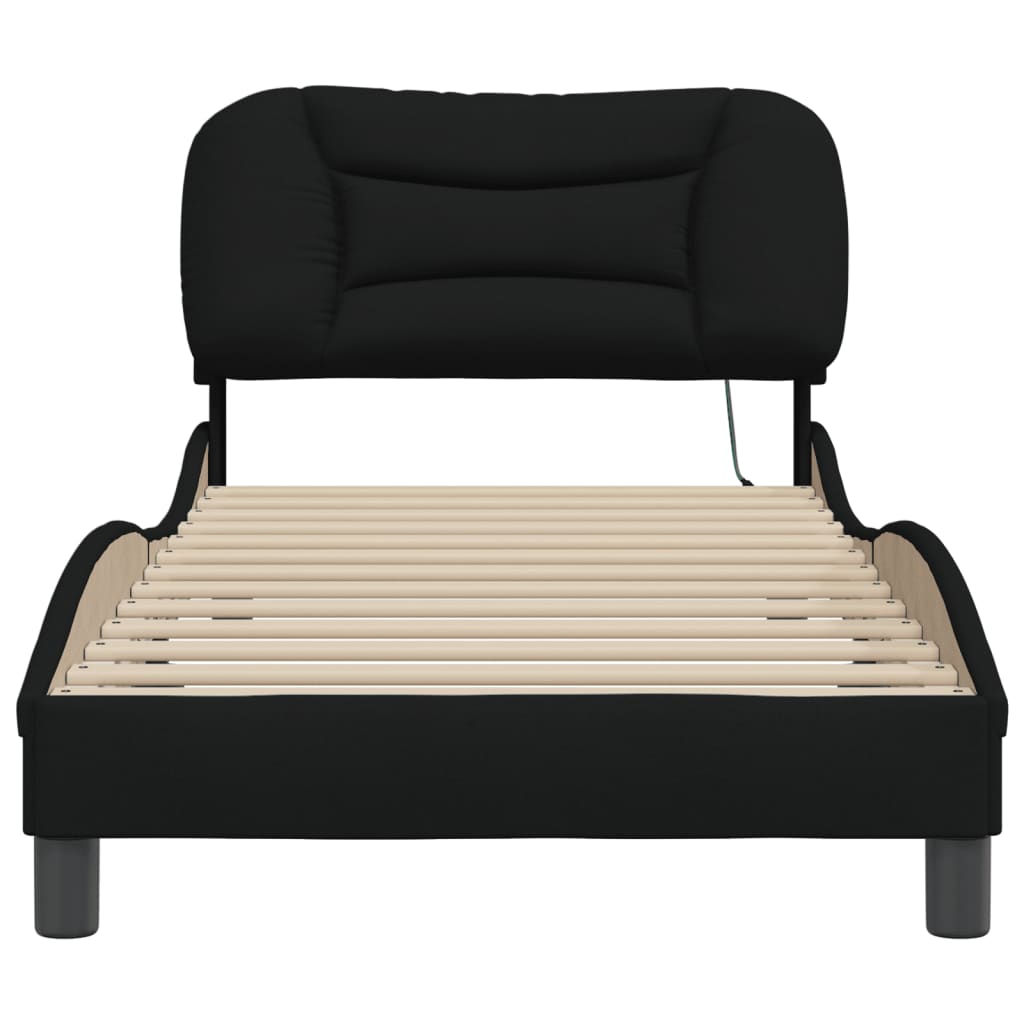8721012353862_g_en_hd_4 vidaXL Bed Frame with LED without Mattress "Hvar" Black 90x190 cm Fabric - Image 6