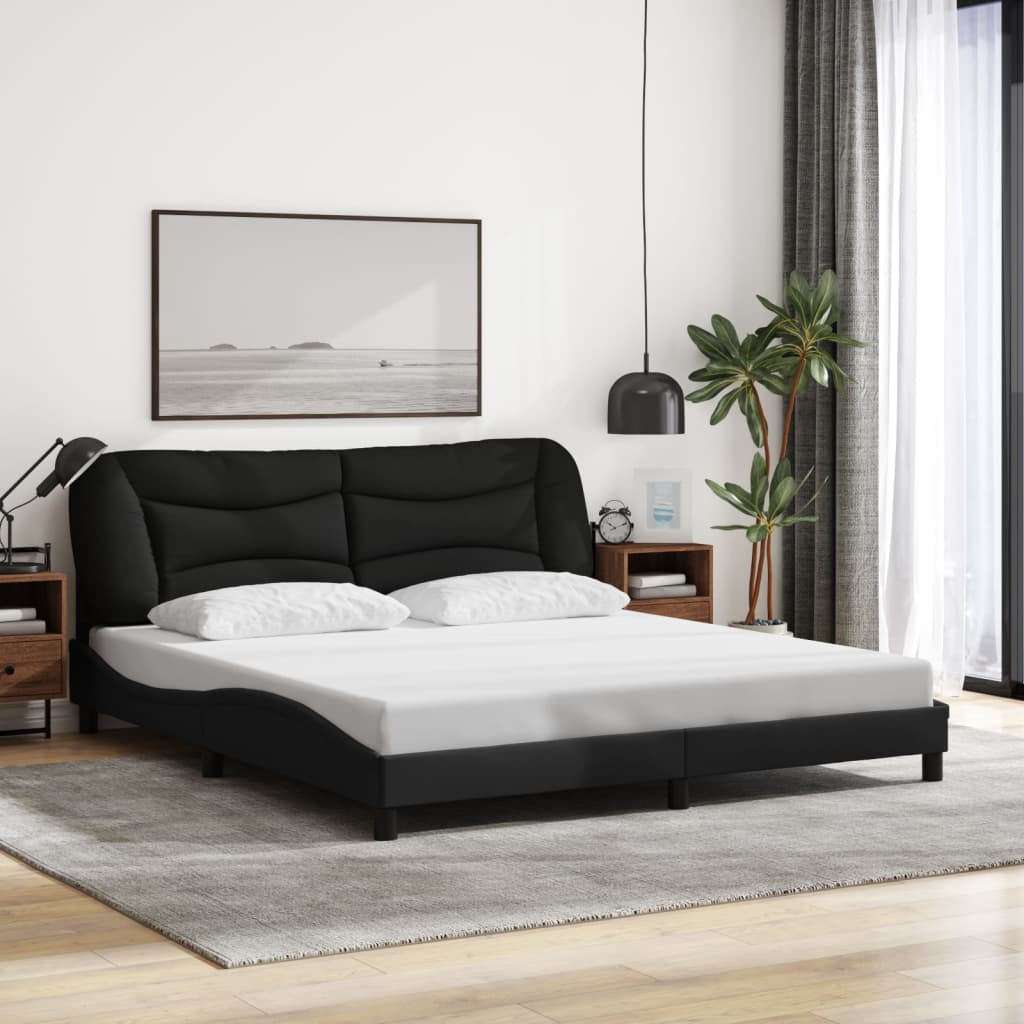 8721012354357_g_en_hd_2 vidaXL Bed Frame with LED without Mattress "Hvar" Black 180x200 cm King Fabric - Image 4