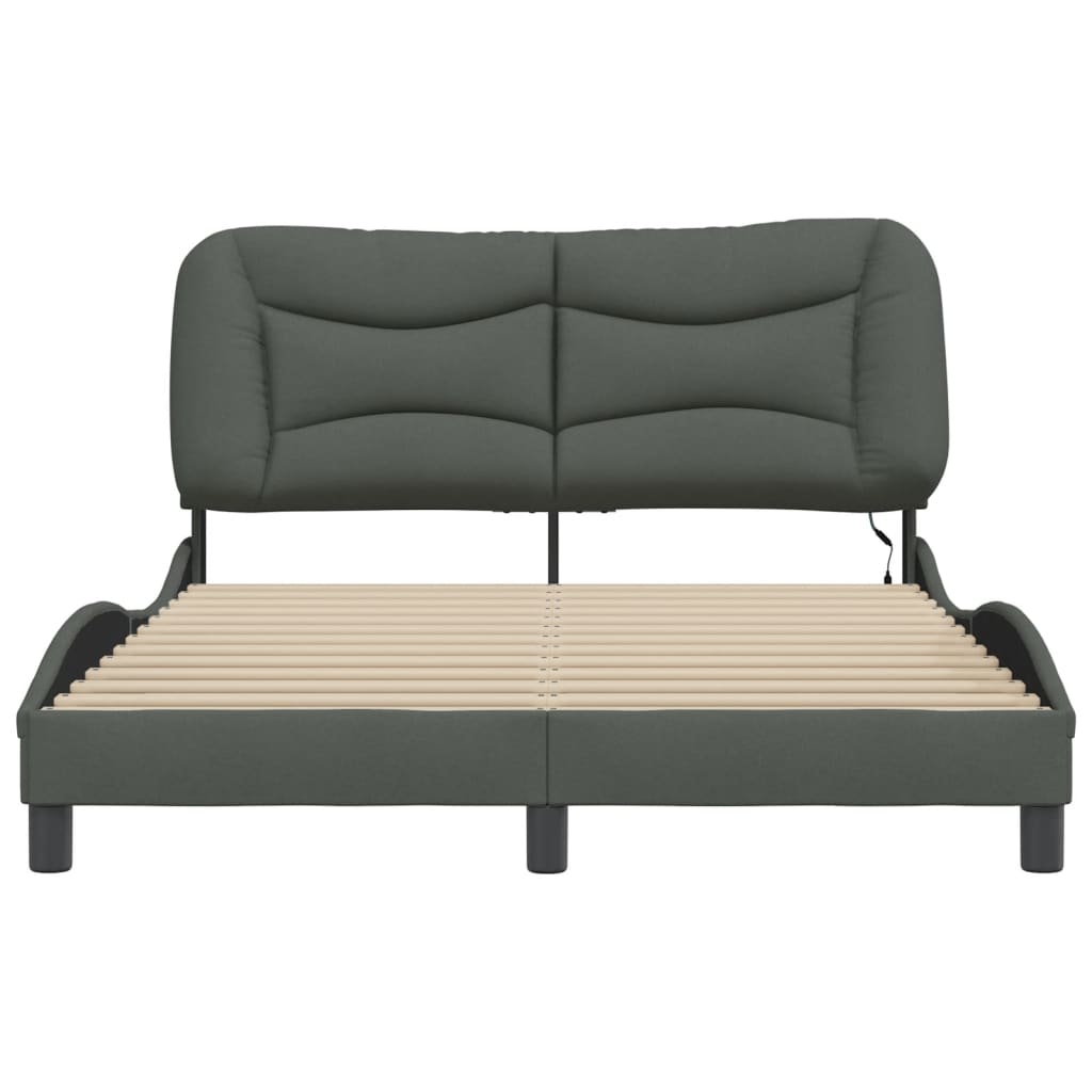 8721012354524_g_en_hd_4 vidaXL Bed Frame with LED without Mattress "Hvar" Dark Grey 137x190 cm Double Fabric - Image 6