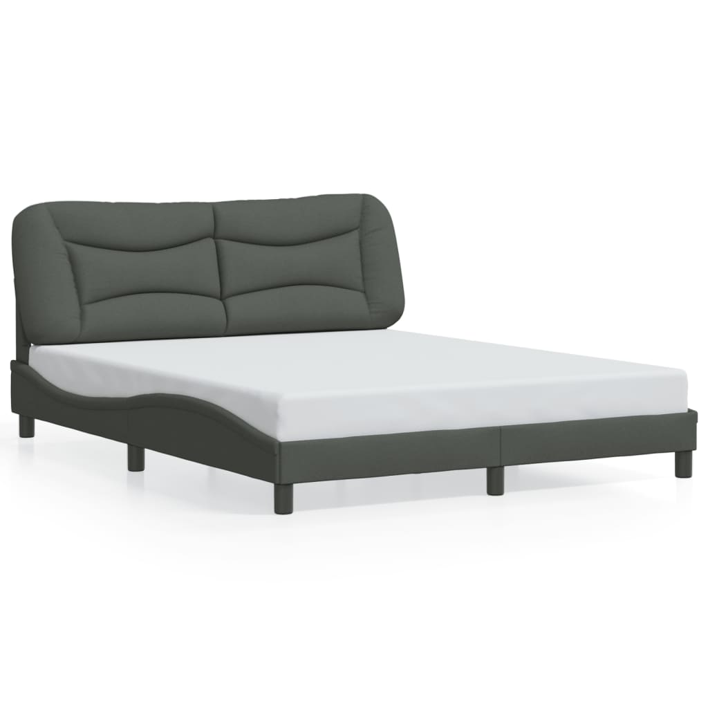 8721012354548_g_en_hd_4 vidaXL Bed Frame with LED without Mattress "Hvar" Dark Grey 152x203 cm Queen Fabric - Image 5