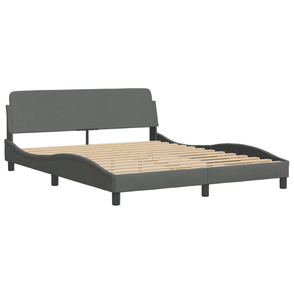 8721012354548_g_en_hd_8 vidaXL Bed Frame with LED without Mattress "Hvar" Dark Grey 152x203 cm Queen Fabric - Image 9