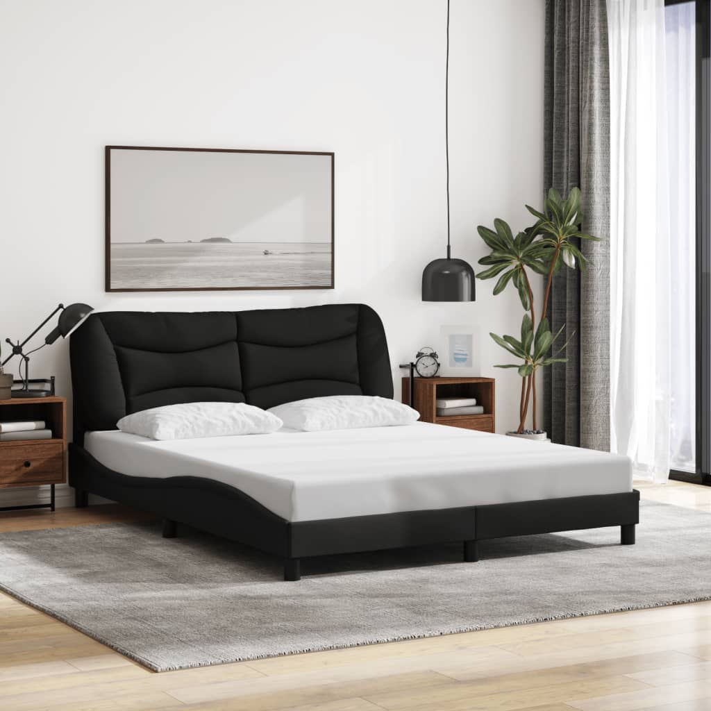 8721012354555_g_en_hd_2 vidaXL Bed Frame with LED without Mattress "Hvar" Black 152x203 cm Queen Fabric - Image 4