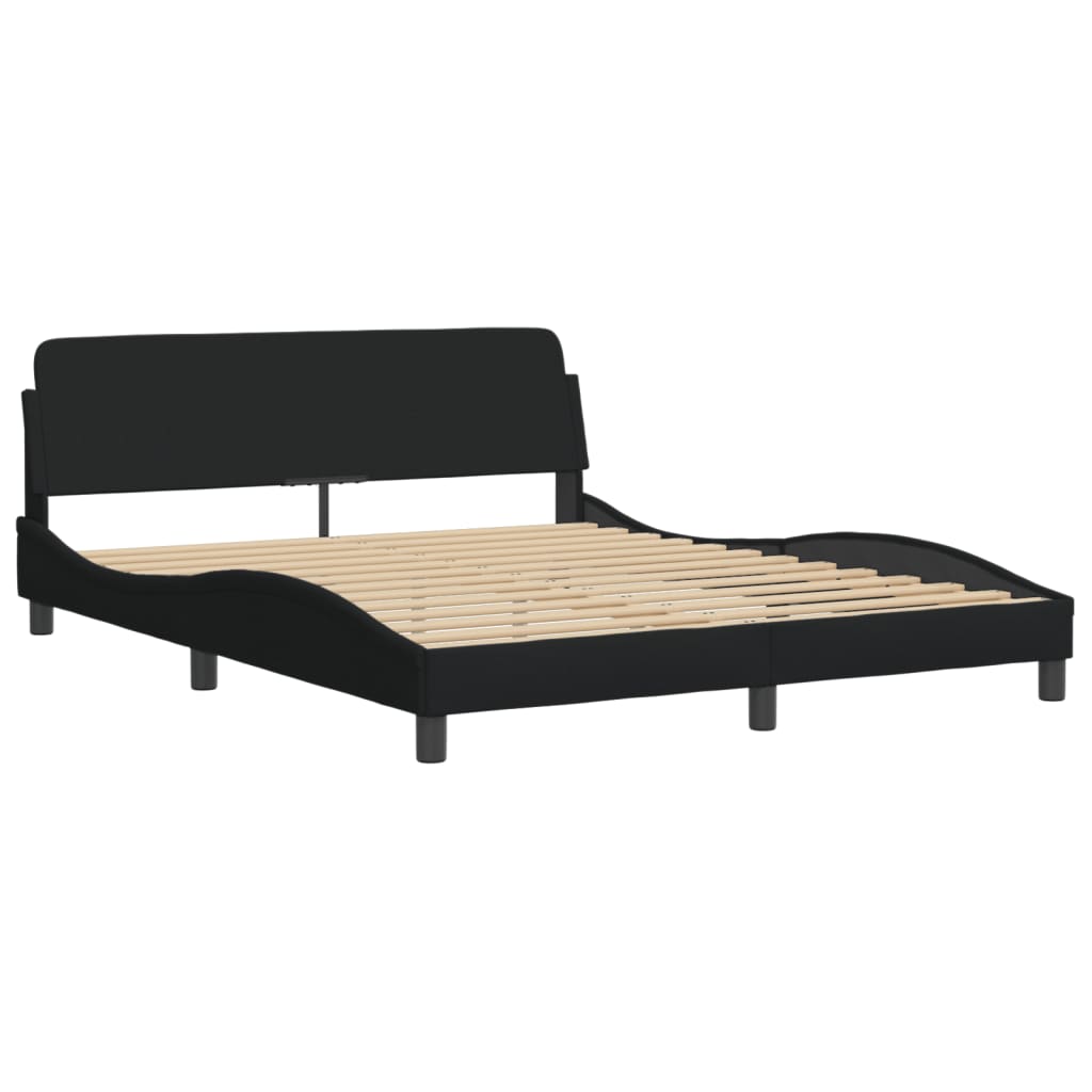 8721012354555_g_en_hd_7 vidaXL Bed Frame with LED without Mattress "Hvar" Black 152x203 cm Queen Fabric - Image 9