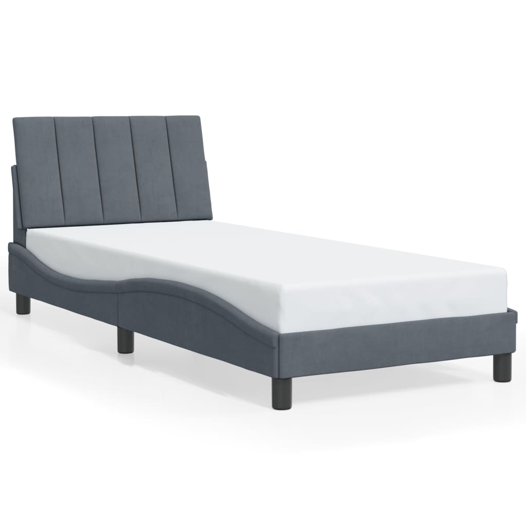 8721012354678_g_en_hd_3 vidaXL Bed Frame with LED without Mattress "Hanko" Dark Grey 90x190 cm Velvet - Image 5