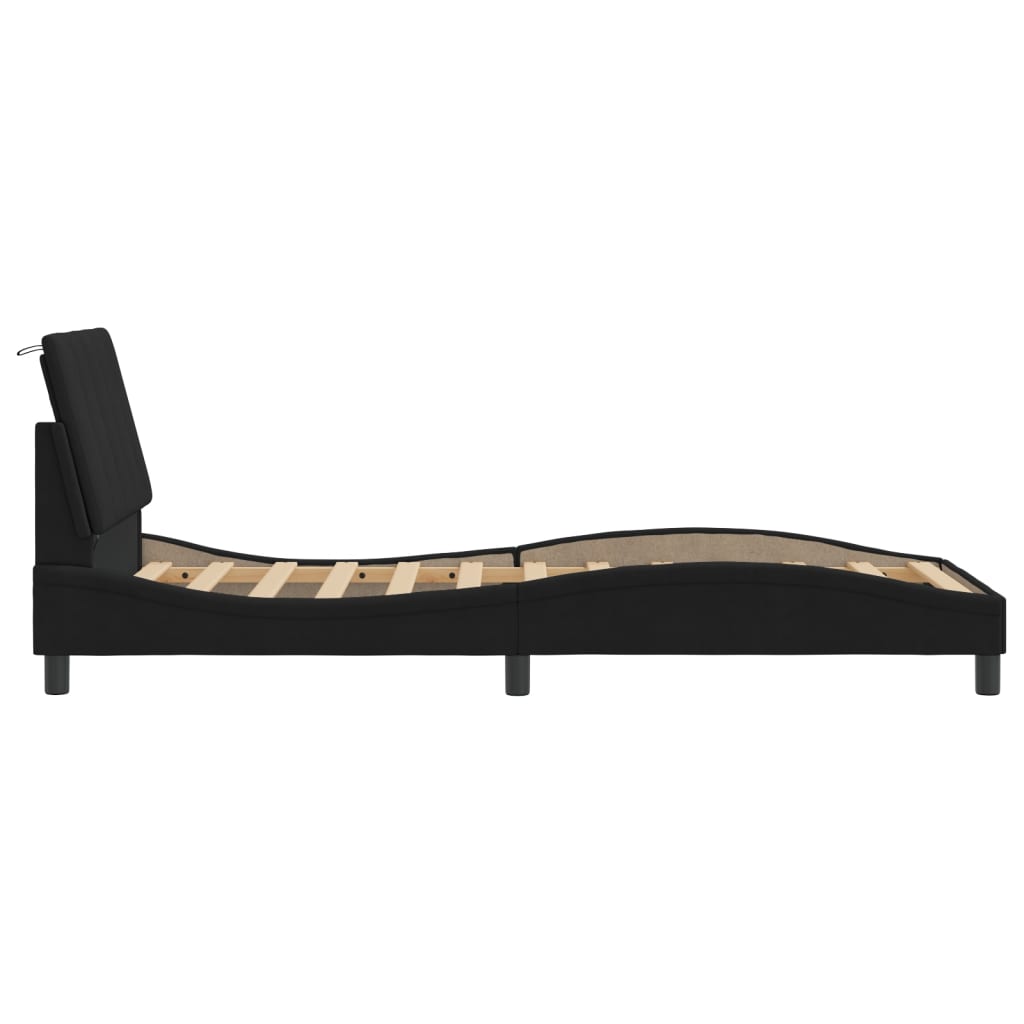 8721012354685_g_en_hd_5 vidaXL Bed Frame with LED without Mattress "Hanko" Black 90x190 cm Velvet - Image 7
