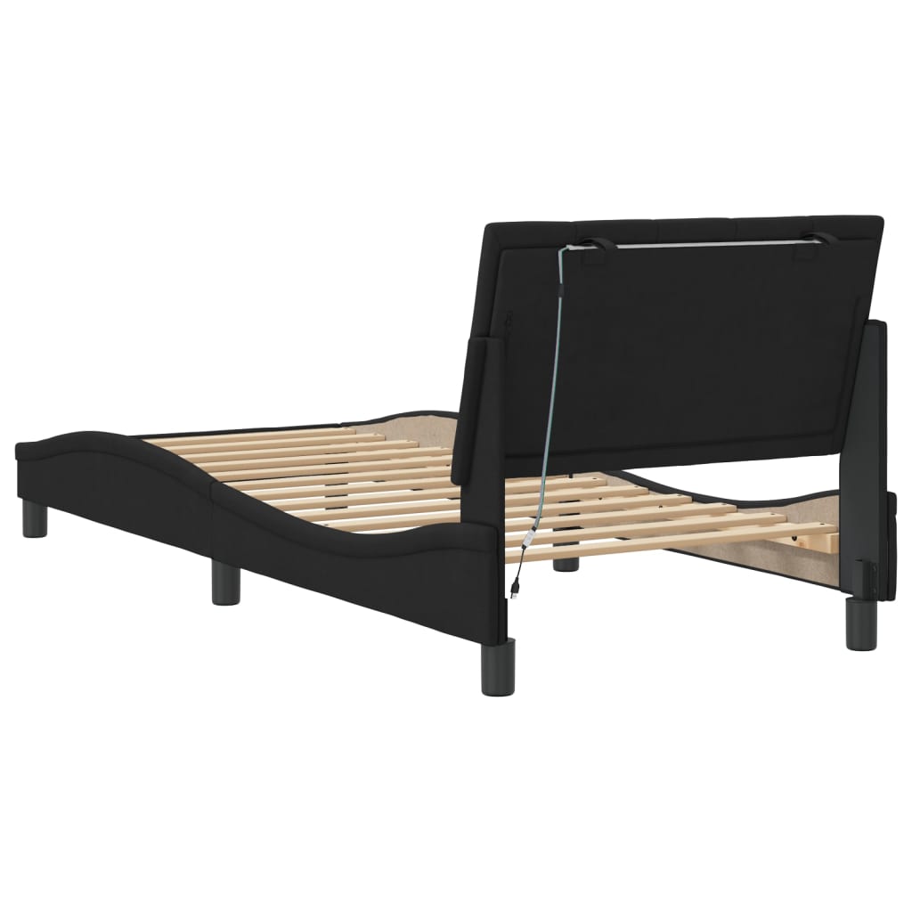 8721012354685_g_en_hd_6 vidaXL Bed Frame with LED without Mattress "Hanko" Black 90x190 cm Velvet - Image 8