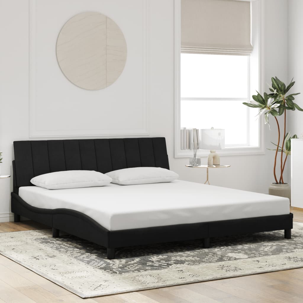 8721012355101_g_en_hd_2 vidaXL Bed Frame with LED without Mattress "Hanko" Black 180x200 cm King Velvet - Image 4