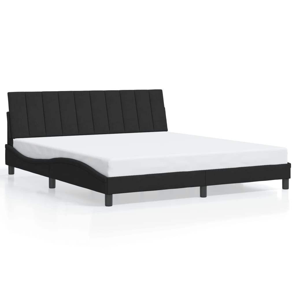 8721012355101_g_en_hd_3 vidaXL Bed Frame with LED without Mattress "Hanko" Black 180x200 cm King Velvet - Image 5