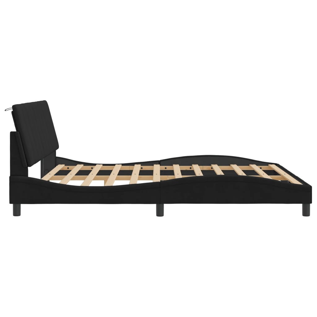 8721012355101_g_en_hd_5 vidaXL Bed Frame with LED without Mattress "Hanko" Black 180x200 cm King Velvet - Image 7