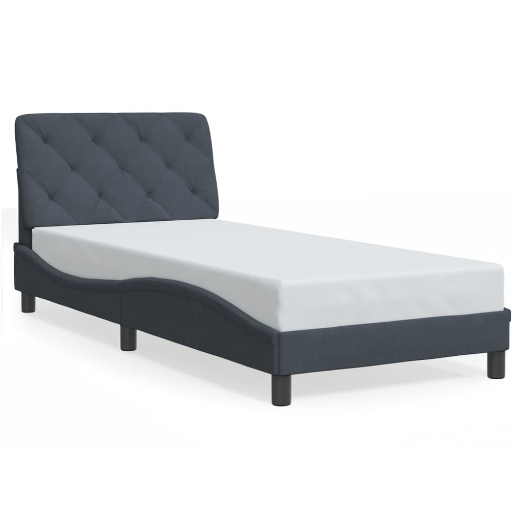 8721012355415_g_en_hd_3 vidaXL Bed Frame with LED without Mattress Dark Grey 90x190 cm Velvet - Image 5
