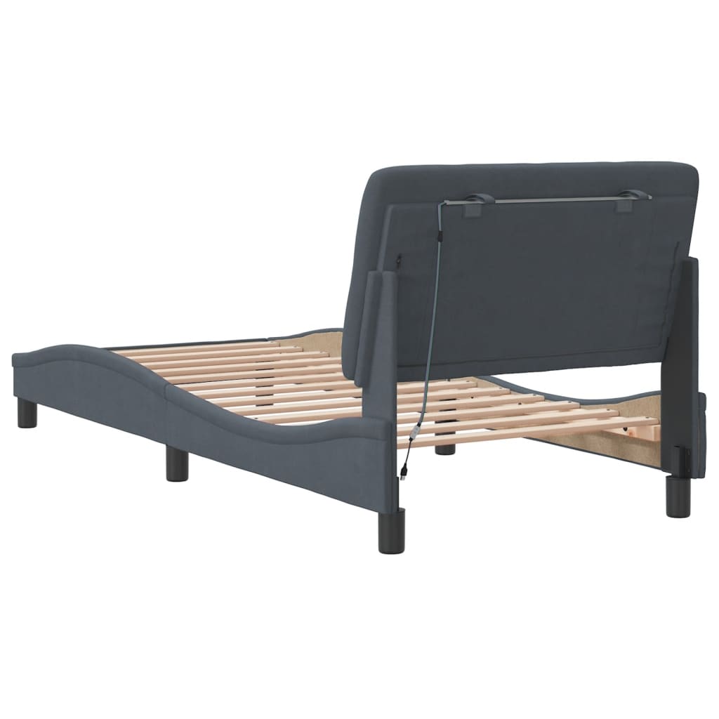 8721012355415_g_en_hd_6 vidaXL Bed Frame with LED without Mattress Dark Grey 90x190 cm Velvet - Image 8