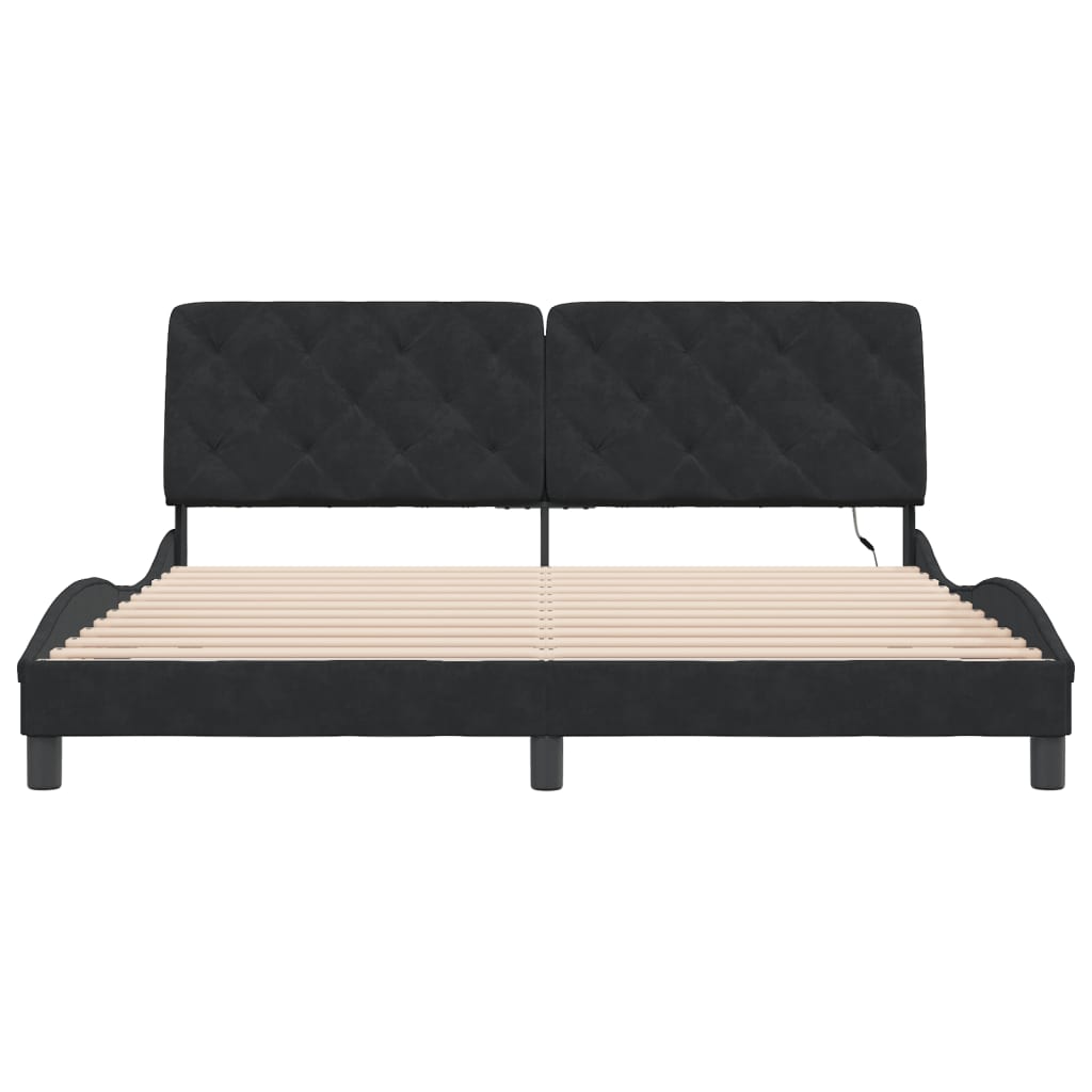8721012355842_g_en_hd_4 vidaXL Bed Frame with LED without Mattress Black 180x200 cm Velvet - Image 6