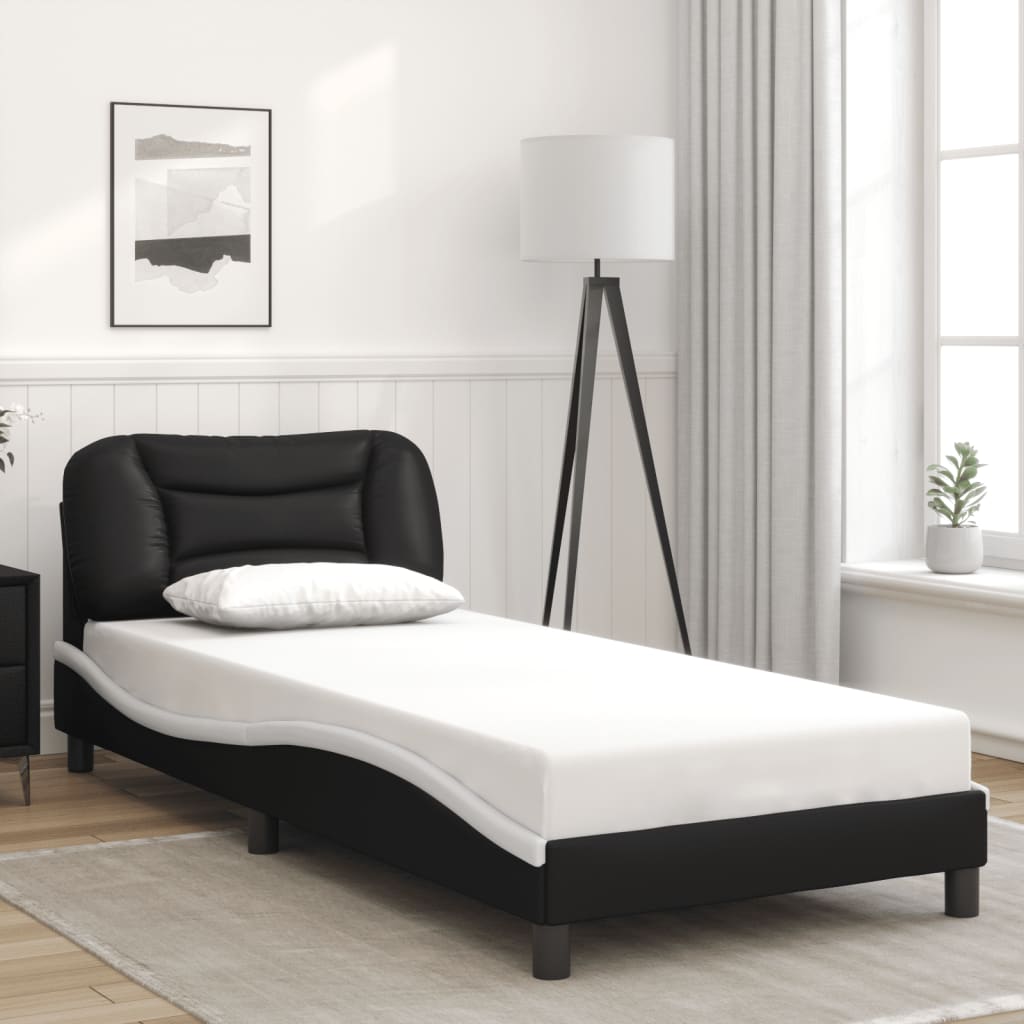 8721012356191_g_en_hd_2 vidaXL Bed Frame with LED without Mattress "Hvar" Black and White 90x190 cm - Image 4