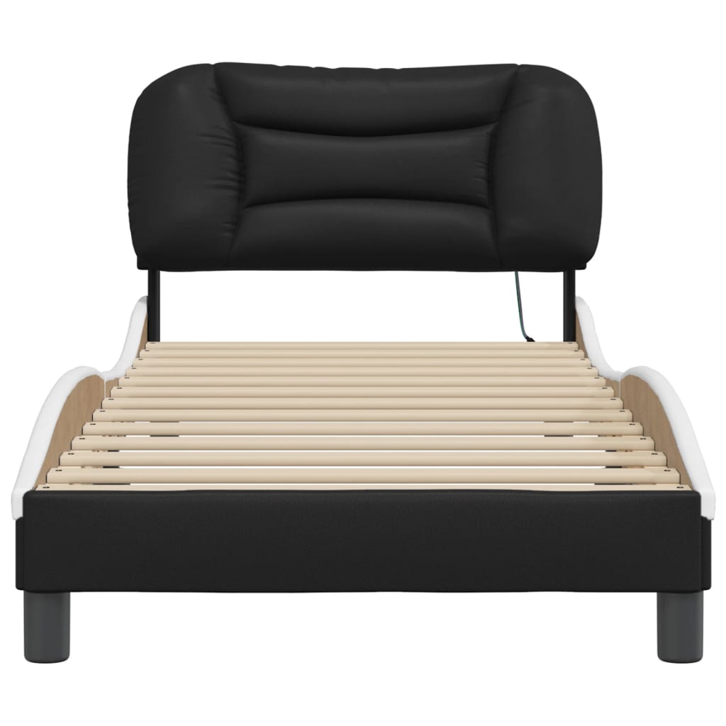 8721012356191_g_en_hd_4 vidaXL Bed Frame with LED without Mattress "Hvar" Black and White 90x190 cm - Image 6