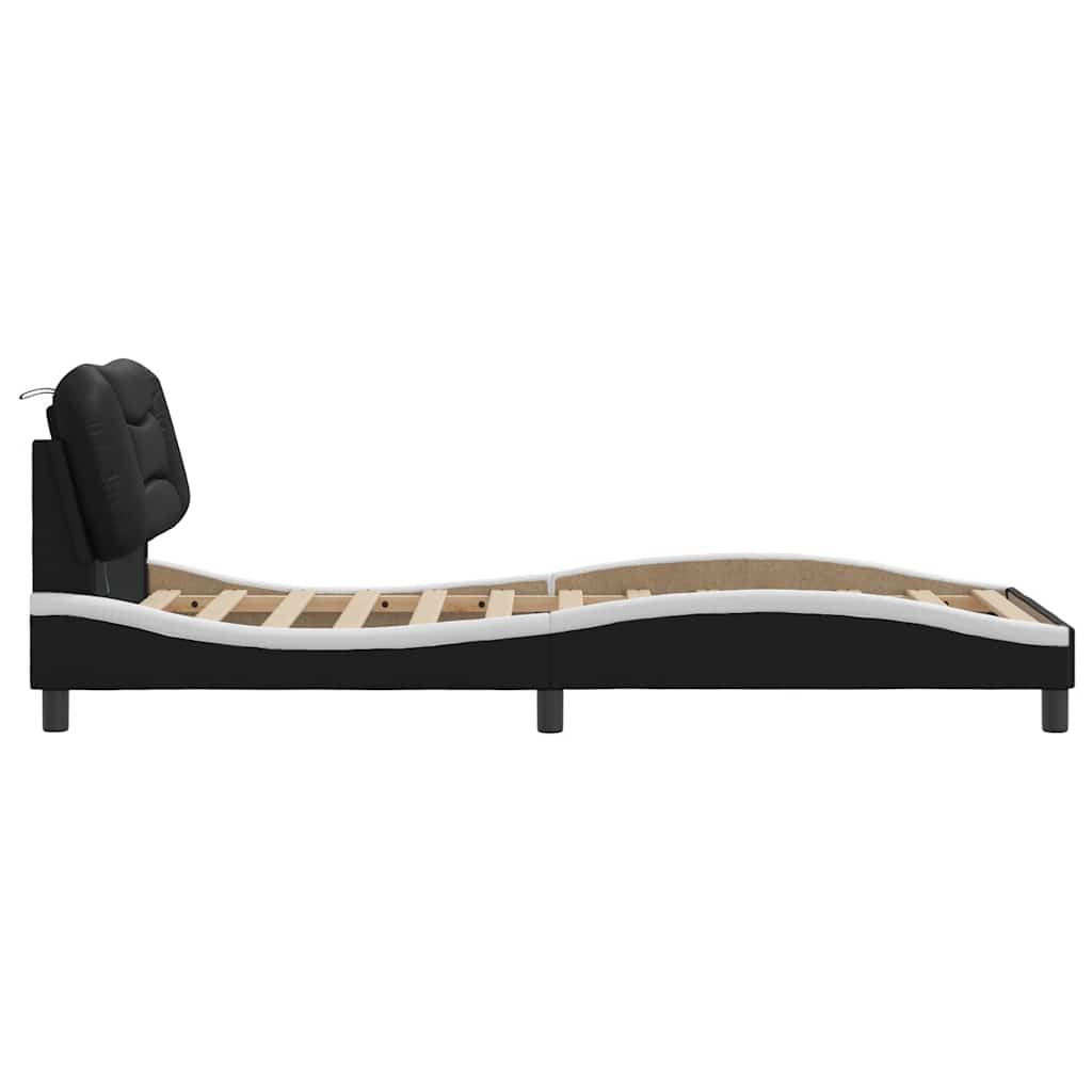 8721012356191_g_en_hd_6 vidaXL Bed Frame with LED without Mattress "Hvar" Black and White 90x190 cm - Image 8
