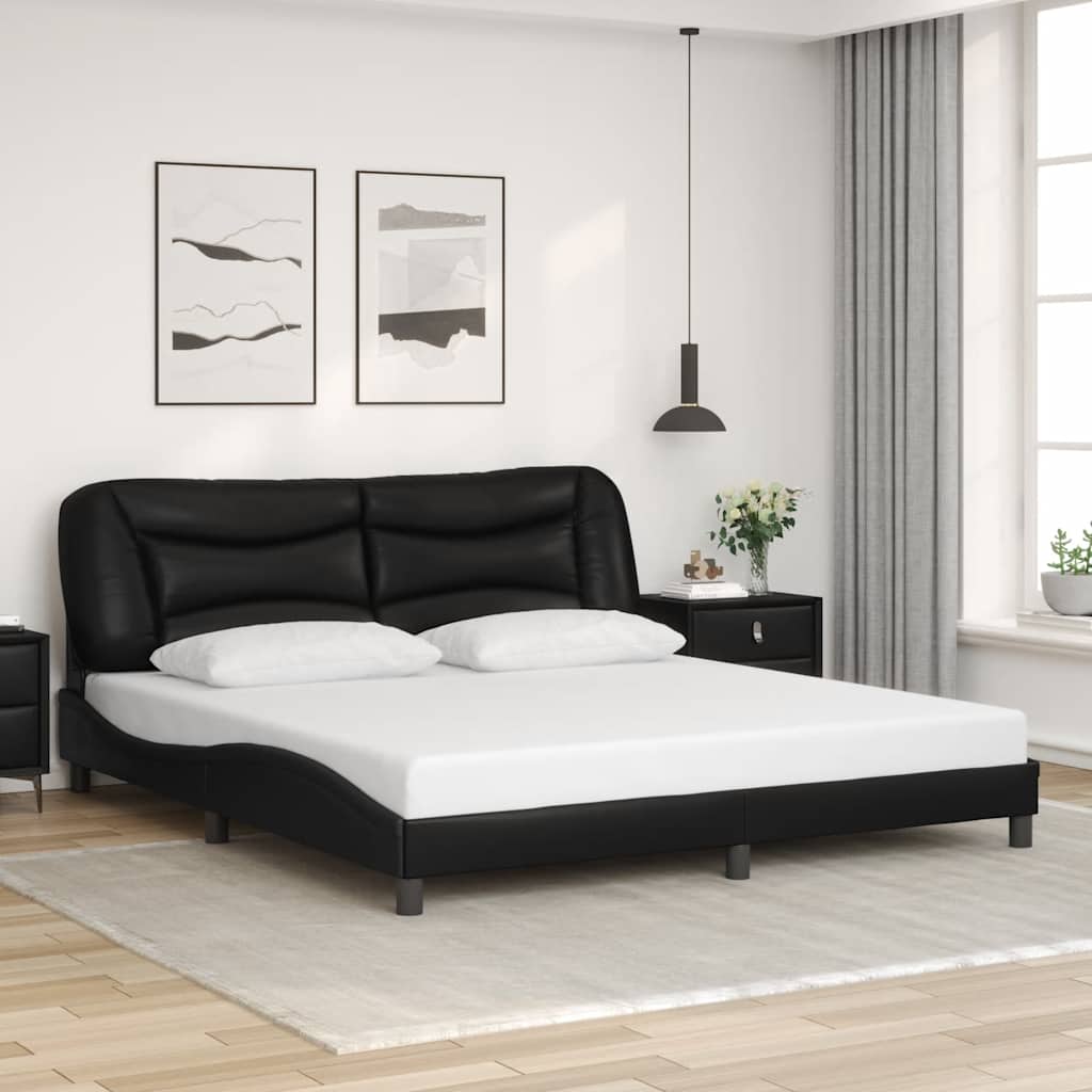 8721012356634_g_en_hd_2 vidaXL Bed Frame with LED without Mattress "Hvar" Black 180x200 cm King - Image 4