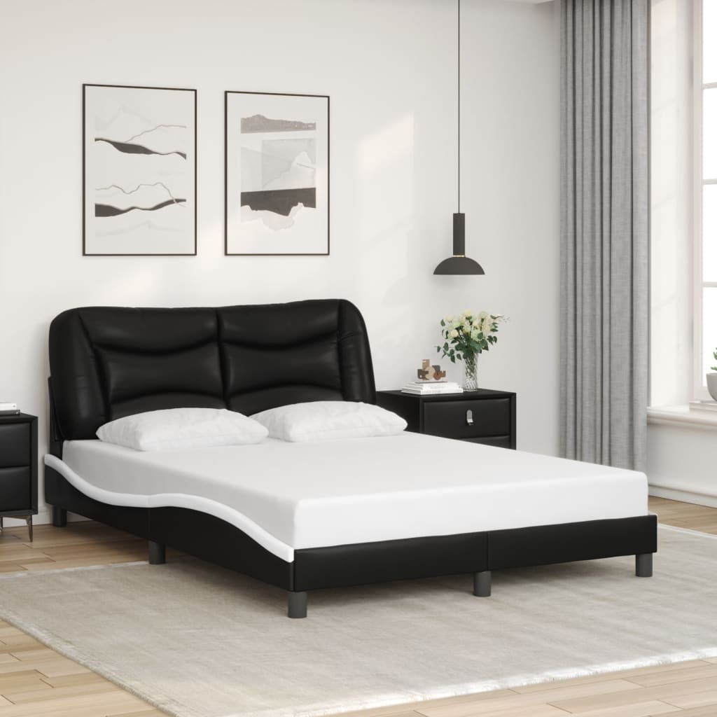8721012356856_g_en_hd_2 vidaXL Bed Frame with LED without Mattress "Hvar" Black and White 137x190 cm Double - Image 4