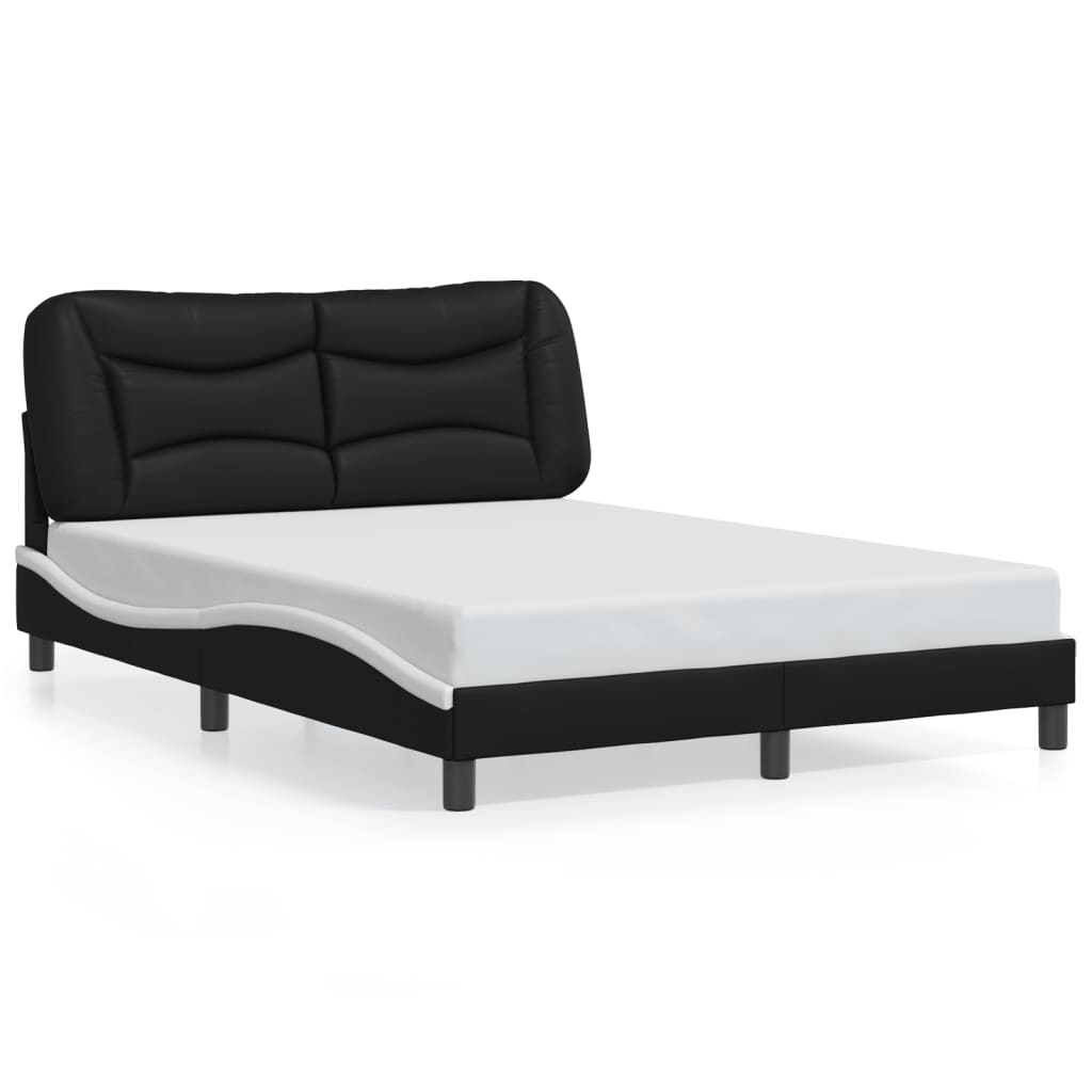 8721012356856_g_en_hd_3 vidaXL Bed Frame with LED without Mattress "Hvar" Black and White 137x190 cm Double - Image 5