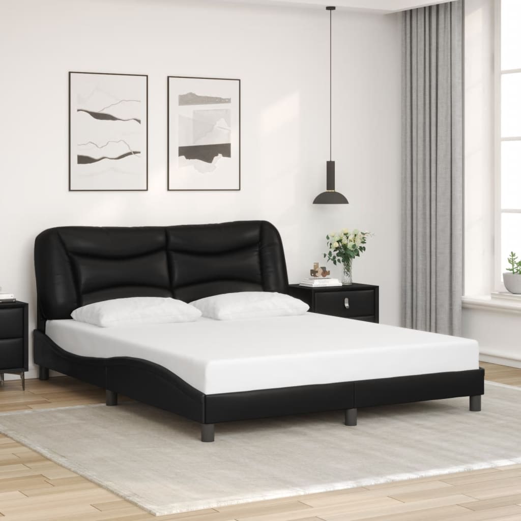 8721012356863_g_en_hd_2 vidaXL Bed Frame with LED without Mattress "Hvar" Black 152x203 cm Queen - Image 4