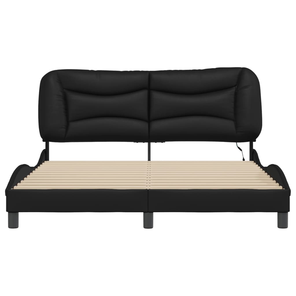8721012356863_g_en_hd_4 vidaXL Bed Frame with LED without Mattress "Hvar" Black 152x203 cm Queen - Image 6